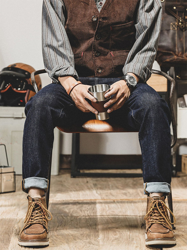Vaqueros vintage de corte tapered para hombre