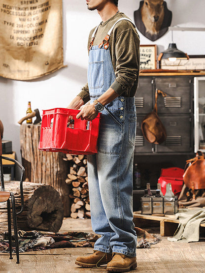 Klassische Herren-Arbeitslatzhose aus Denim