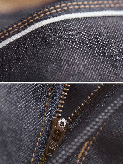 Jeans de Mezclilla Cruda Estilo Retro Americano para Hombre