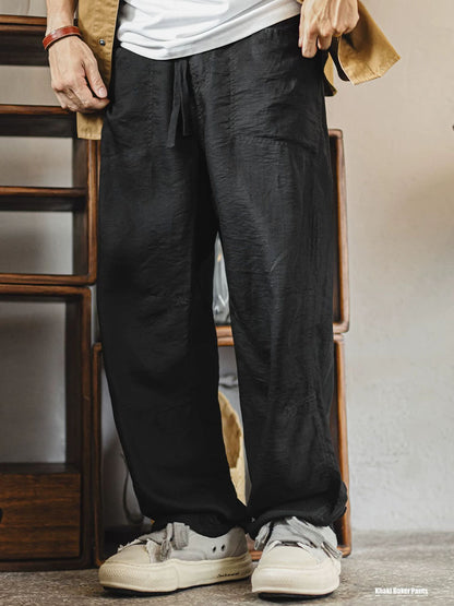 Herren‑Wide‑Leg‑Freizeithose aus Leichtem Mischgewebe Lässiger