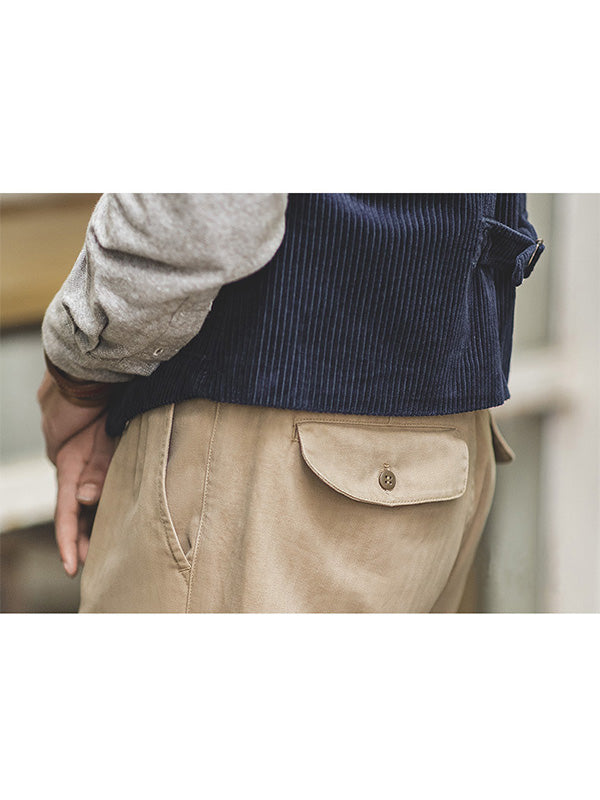 Pantalones Gurkha de corte recto y casual para hombre, estilo vintage