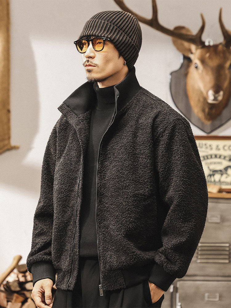Chaqueta bomber retro con cremallera para hombre