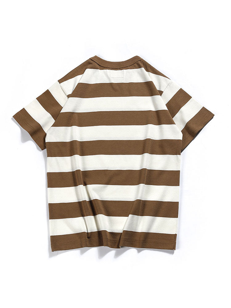 T-shirt girocollo a righe da uomo