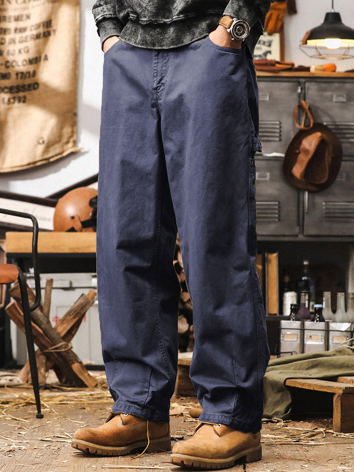 Men’s Wide-Leg Trousers in 100% Cotton – Retro Cargo Style