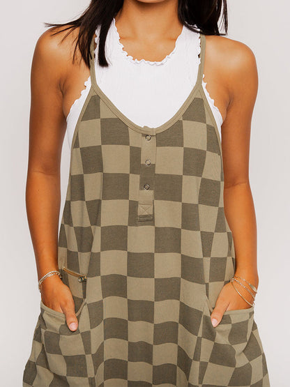 Oversize-Jumpsuit mit Karomuster für Damen