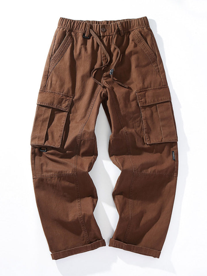 Herren Cargohose aus 100% Baumwolle, Weites Bein, Mehrere Taschen