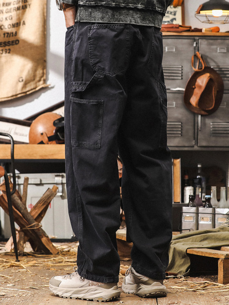 Men’s Wide-Leg Trousers in 100% Cotton – Retro Cargo Style