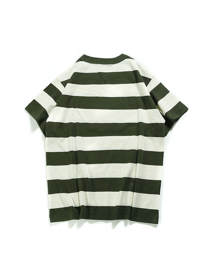 T-shirt girocollo a righe da uomo