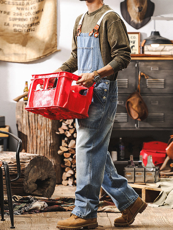 Klassische Herren-Arbeitslatzhose aus Denim