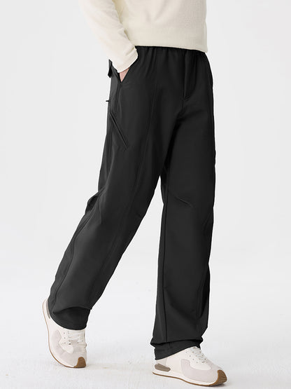 Herren‑Wide‑Leg‑Outdoor‑Freizeithose mit Reißverschlusstaschen