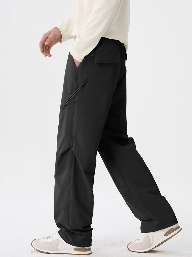 Herren‑Wide‑Leg‑Outdoor‑Freizeithose mit Reißverschlusstaschen
