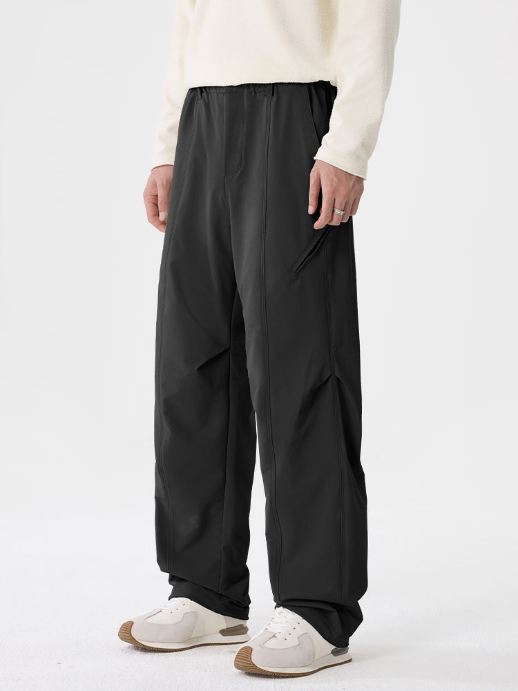 Herren‑Wide‑Leg‑Outdoor‑Freizeithose mit Reißverschlusstaschen