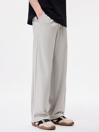 Herren‑Wide‑Leg‑Freizeithose mit Seitenstreifen‑Design