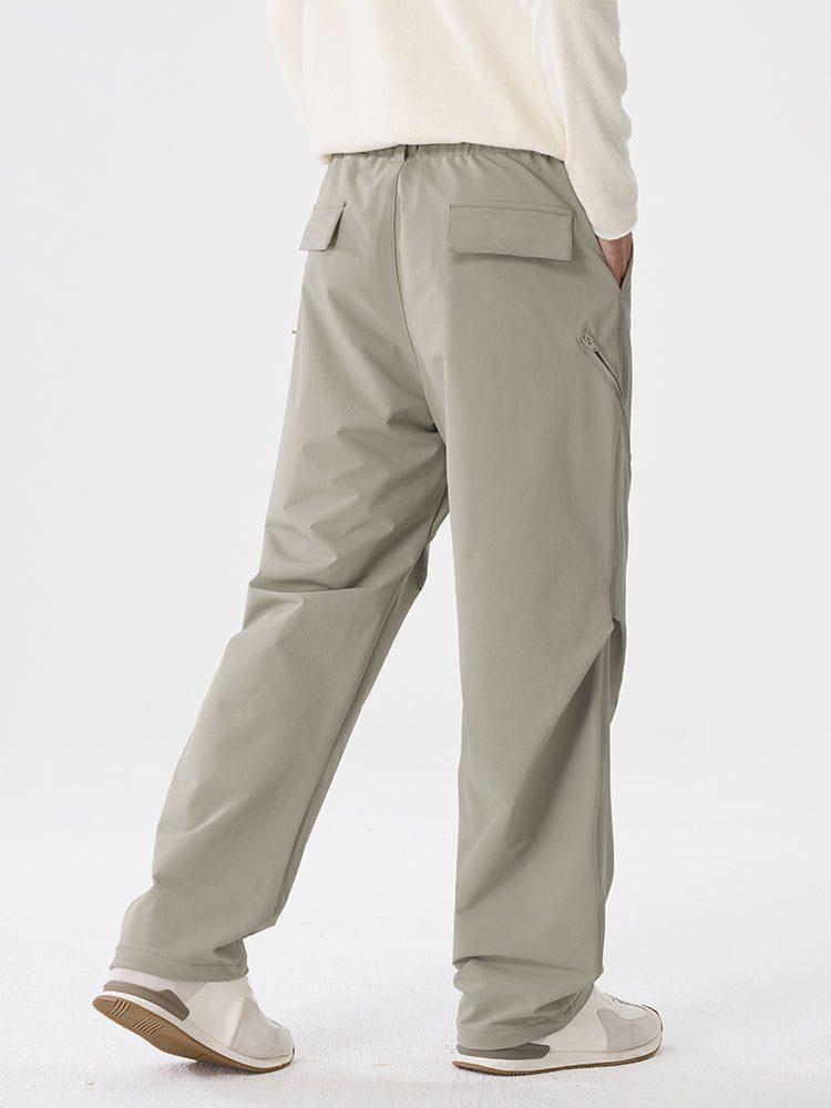 Herren‑Wide‑Leg‑Outdoor‑Freizeithose mit Reißverschlusstaschen