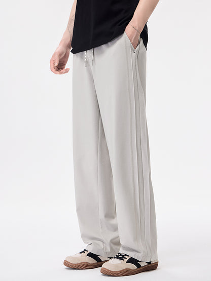 Herren‑Wide‑Leg‑Freizeithose mit Seitenstreifen‑Design