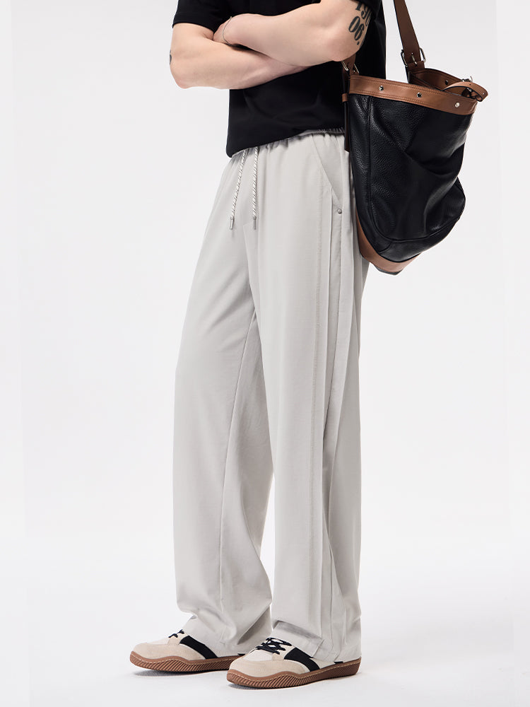 Herren‑Wide‑Leg‑Freizeithose mit Seitenstreifen‑Design
