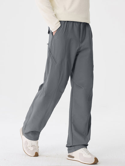 Herren‑Wide‑Leg‑Outdoor‑Freizeithose mit Reißverschlusstaschen