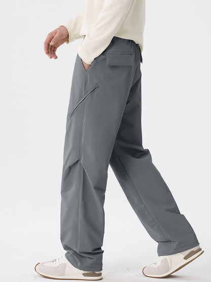 Herren‑Wide‑Leg‑Outdoor‑Freizeithose mit Reißverschlusstaschen