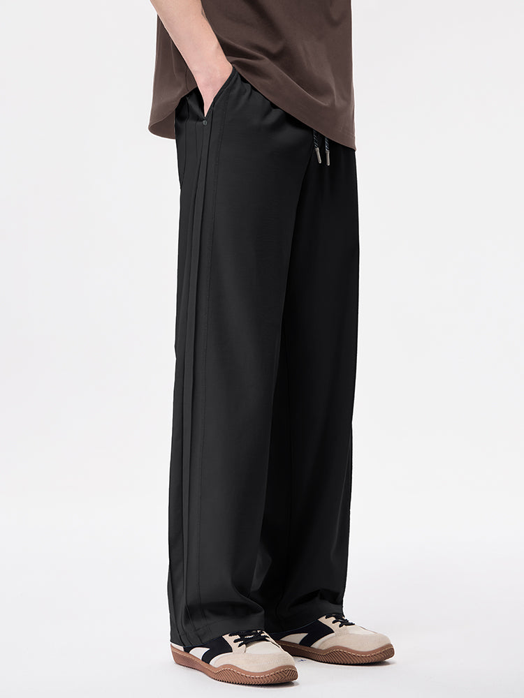 Herren‑Wide‑Leg‑Freizeithose mit Seitenstreifen‑Design