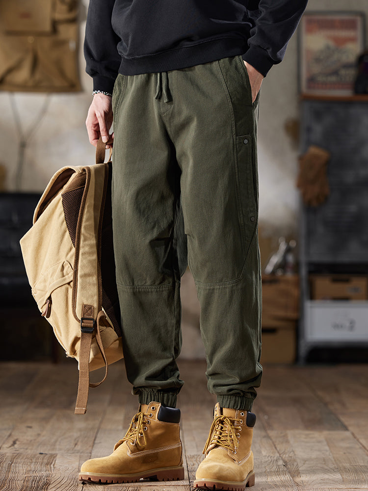 Pantaloni cargo da uomo con coulisse in vita