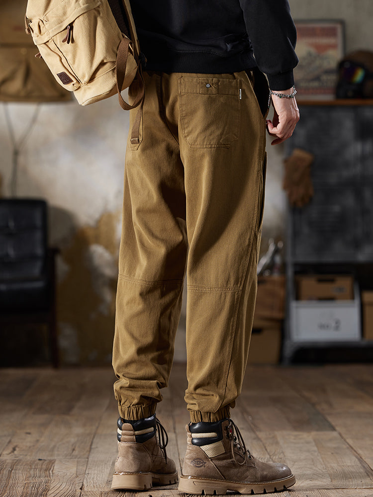 Pantaloni cargo da uomo con coulisse in vita