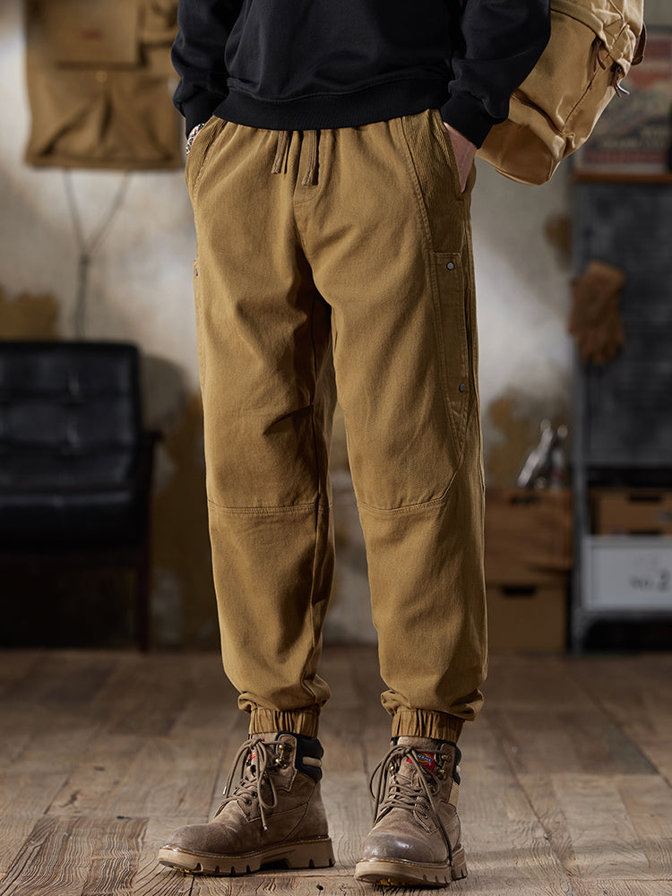 Pantaloni cargo da uomo con coulisse in vita
