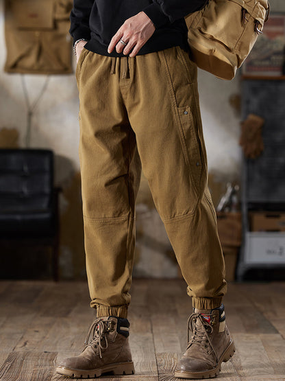 Pantaloni cargo da uomo con coulisse in vita