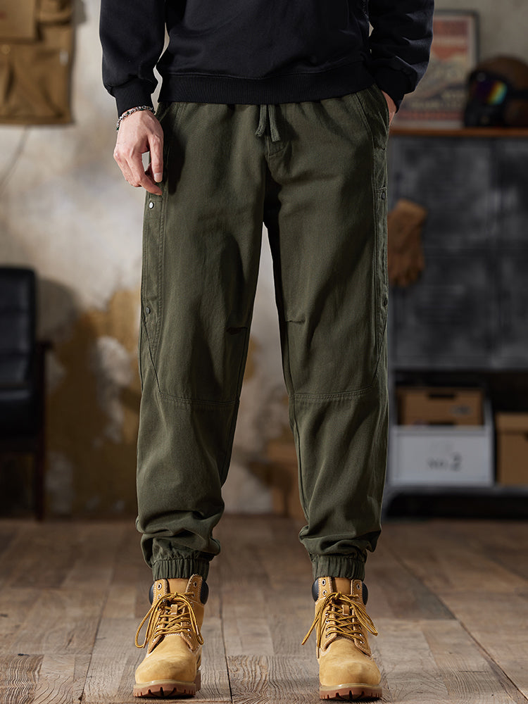 Pantaloni cargo da uomo con coulisse in vita