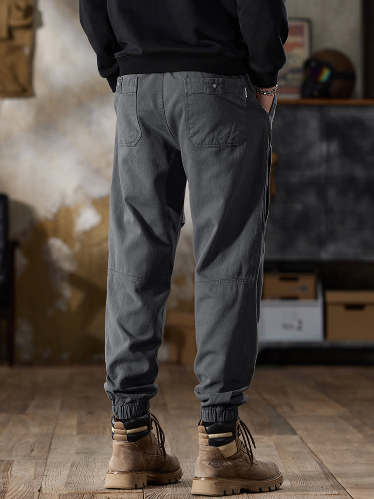 Pantaloni cargo da uomo con coulisse in vita