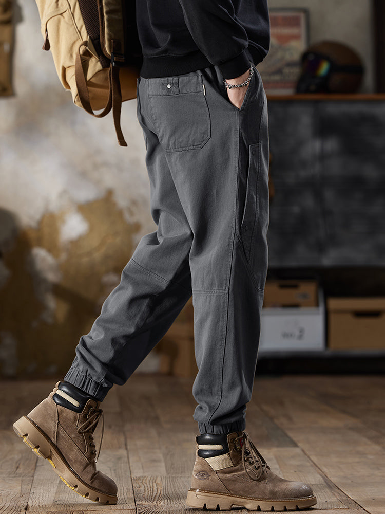Pantaloni cargo da uomo con coulisse in vita