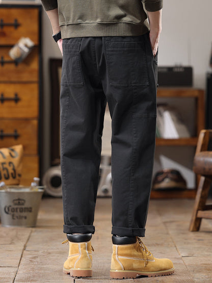 Lässige Cargohose für Herren mit seitlicher Knopfleiste und geradem Bein