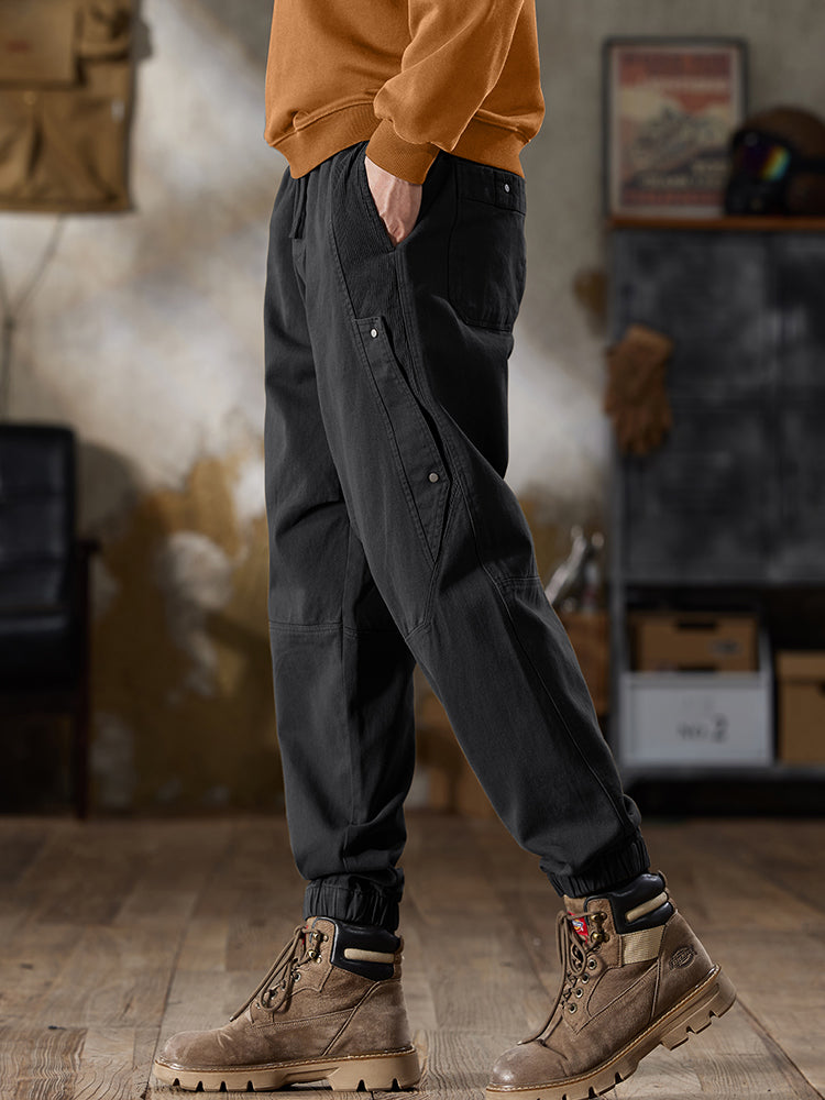 Pantaloni cargo da uomo con coulisse in vita