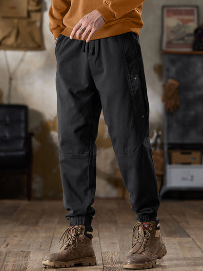 Pantaloni cargo da uomo con coulisse in vita