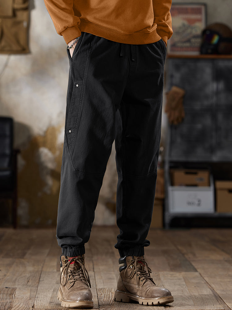 Pantaloni cargo da uomo con coulisse in vita