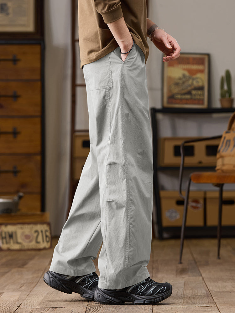 Lässige Herren-Freizeithose mit weitem Bein aus Baumwoll-Nylon