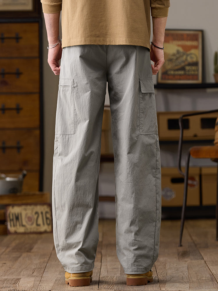 Pantalon cargo homme à jambes larges et poches multiples zippées