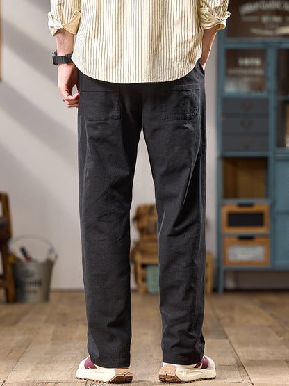 Pantalones cargo casuales de algodón de pierna ancha para hombre