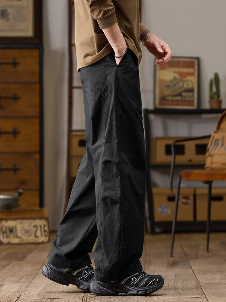 Lässige Herren-Freizeithose mit weitem Bein aus Baumwoll-Nylon