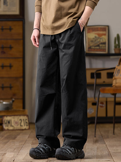 Lässige Herren-Freizeithose mit weitem Bein aus Baumwoll-Nylon