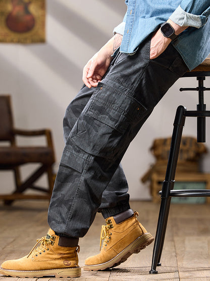 Men's Multi Pockets Camouflage Print Jogger Cargo Pants