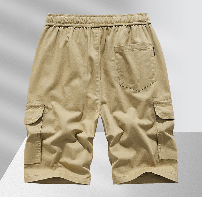 Pantalones cortos cargo para hombre con cordón ajustable
