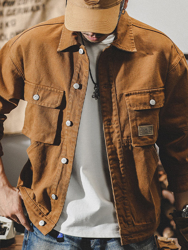 Chaqueta cargo americana de inspiración vintage para hombre