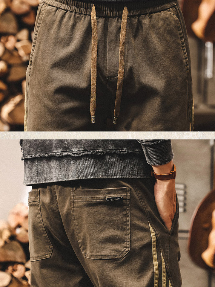 Pantalones de chándal vintage para hombre con bandas laterales