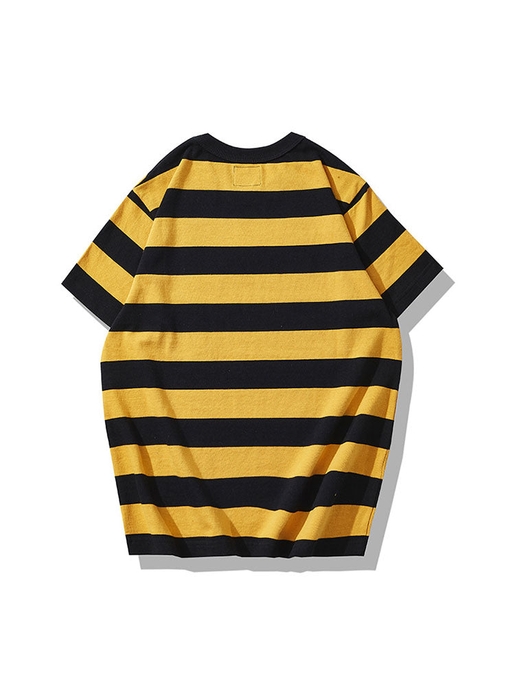 T-shirt girocollo a righe da uomo