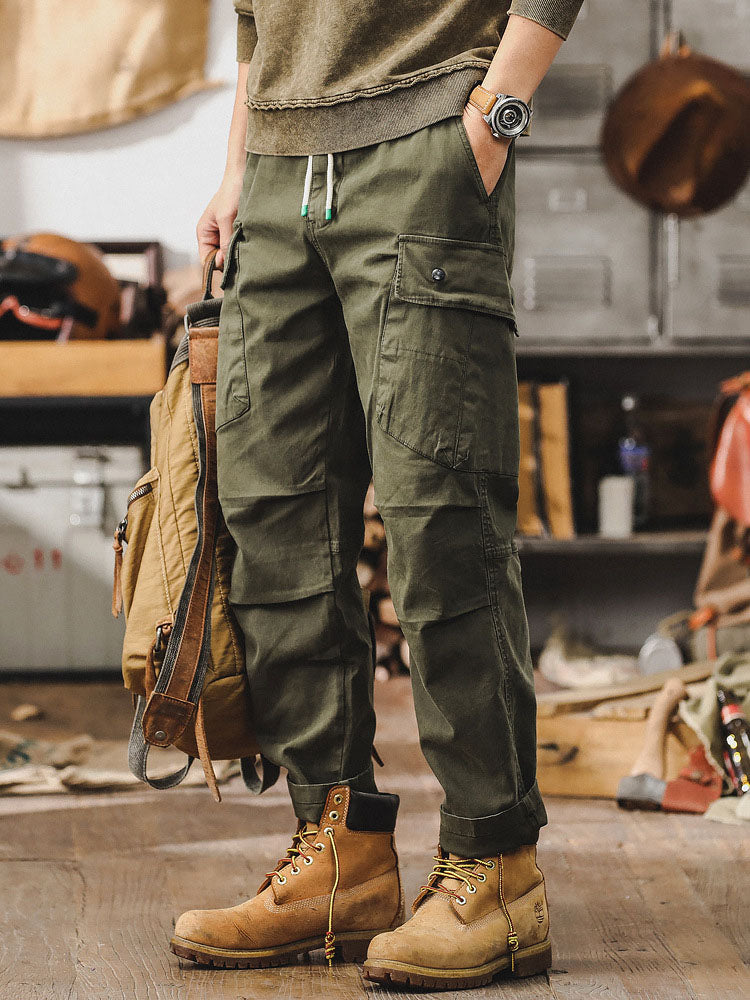 Herren Cargohose im Retro‑Stil,gerader Schnitt