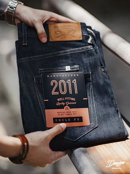 Herren Selvedge‑Jeans 100 % Baumwolle Relaxed Fit Vintage‑Stil