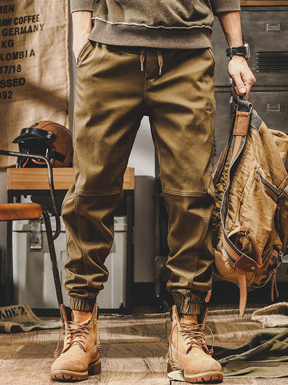 Herren Cargohose mit Kordelzug und Bündchen‑Beinen