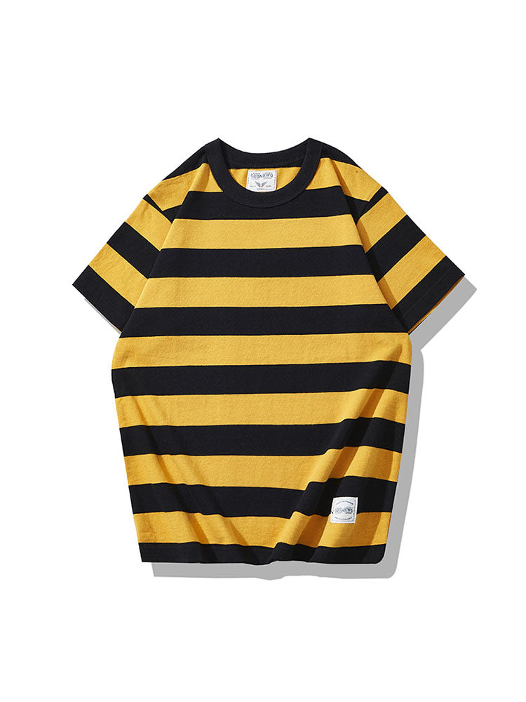 T-shirt girocollo a righe da uomo