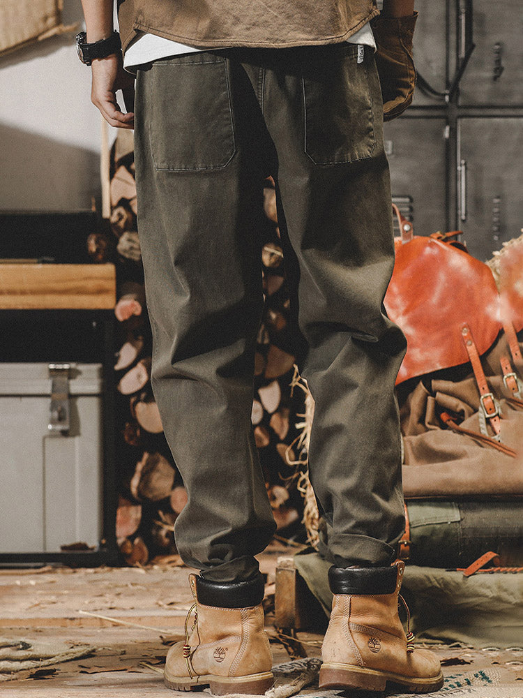 Pantalon décontracté pour homme en 98 % coton et 2 % élasthanne, avec taille à cordon de serrage