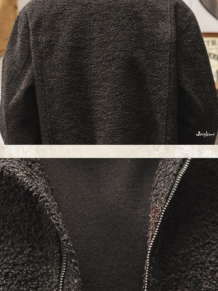 Chaqueta bomber retro con cremallera para hombre